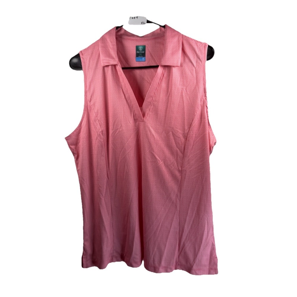 NewvWomen's Cool play Golf Polo Pro Tour  Red Checked XL Sleeveless Preppy Sport